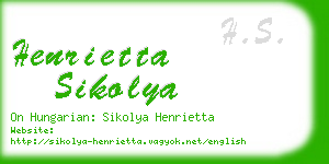 henrietta sikolya business card